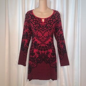 Soma Live Lounge Wear Tunic Dress Red Black Versatile Romantic Boho Women’s M